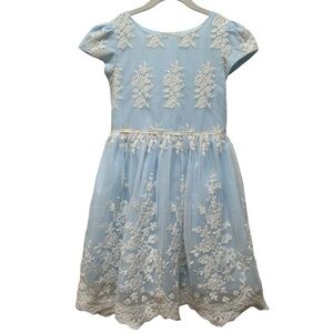 Mia & Mimi Embroidered Floral Overlay Dress Size M